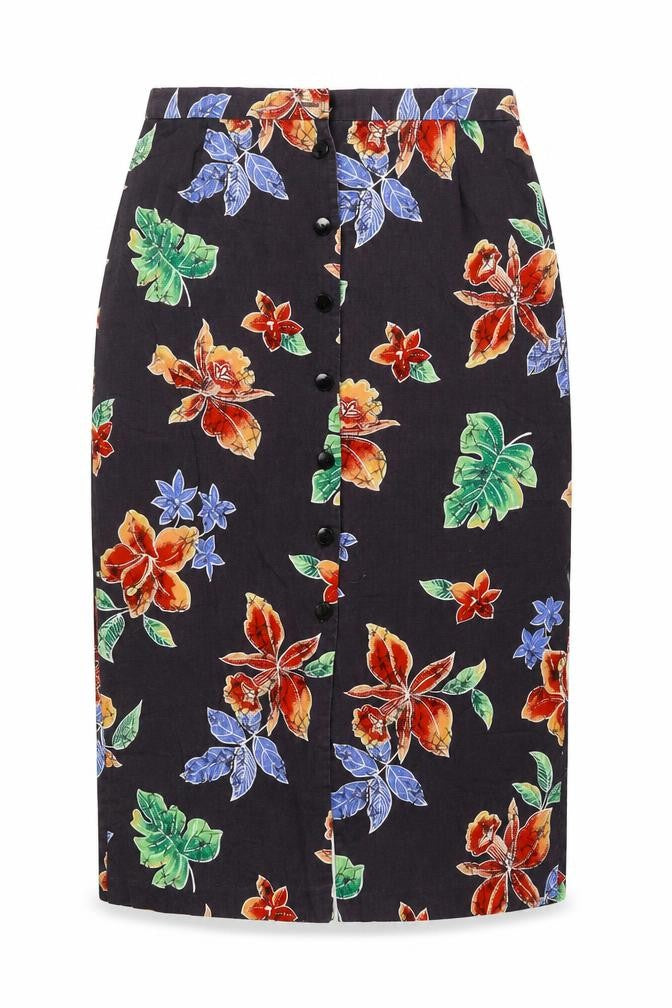 C&A Womens Multicoloured Floral Cotton A-Line Skirt Size 18