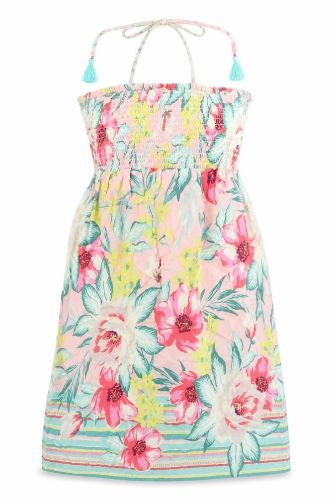 Accessorize Womens Multicoloured Floral 100% Cotton Mini One Size Off the Shoulder - Halter Neck