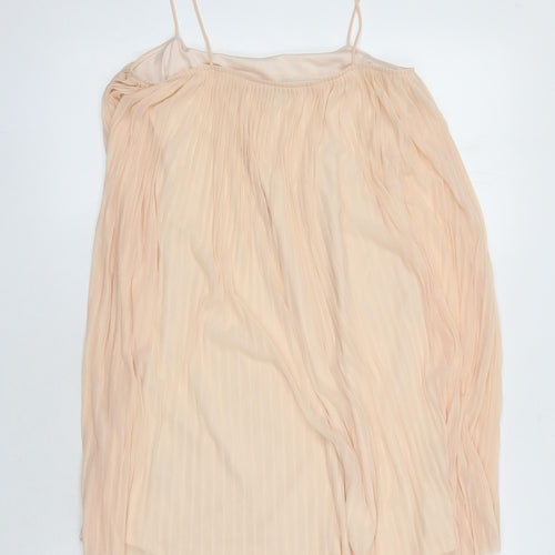 Top Shop Womens Ivory Polyester A-Line Size 10 Scoop Neck