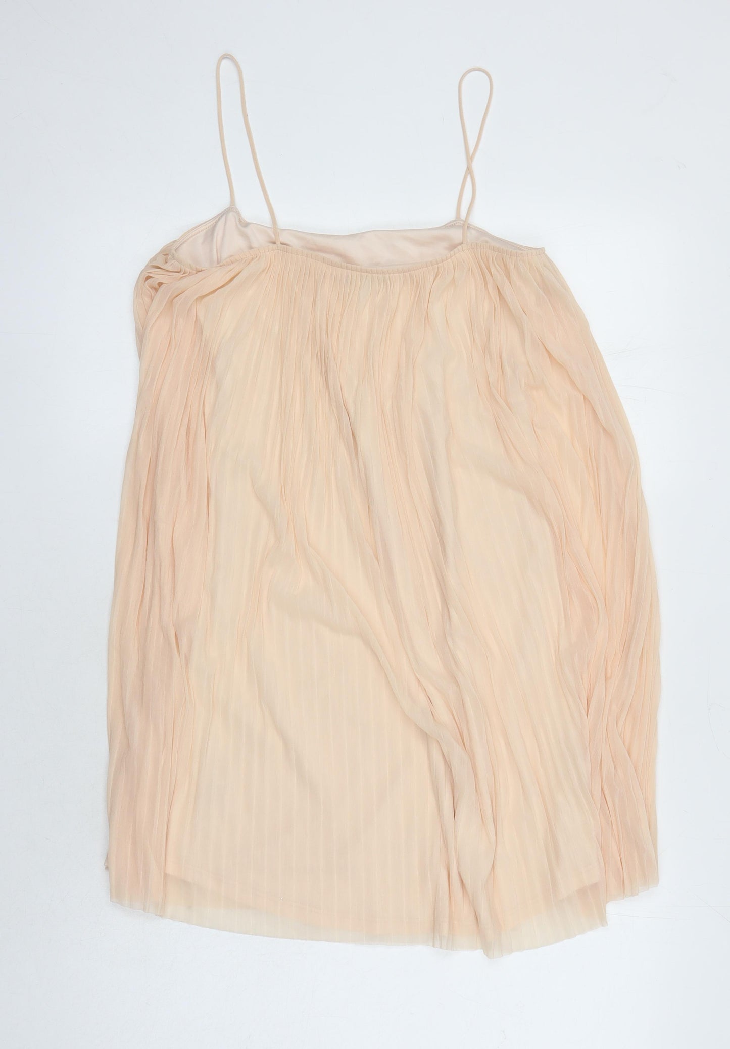 Top Shop Womens Ivory Polyester A-Line Size 10 Scoop Neck