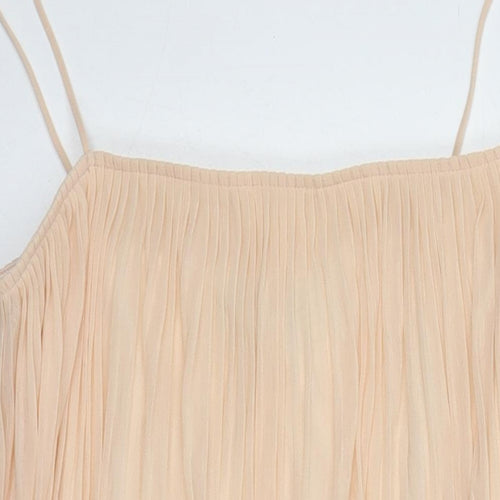 Top Shop Womens Ivory Polyester A-Line Size 10 Scoop Neck
