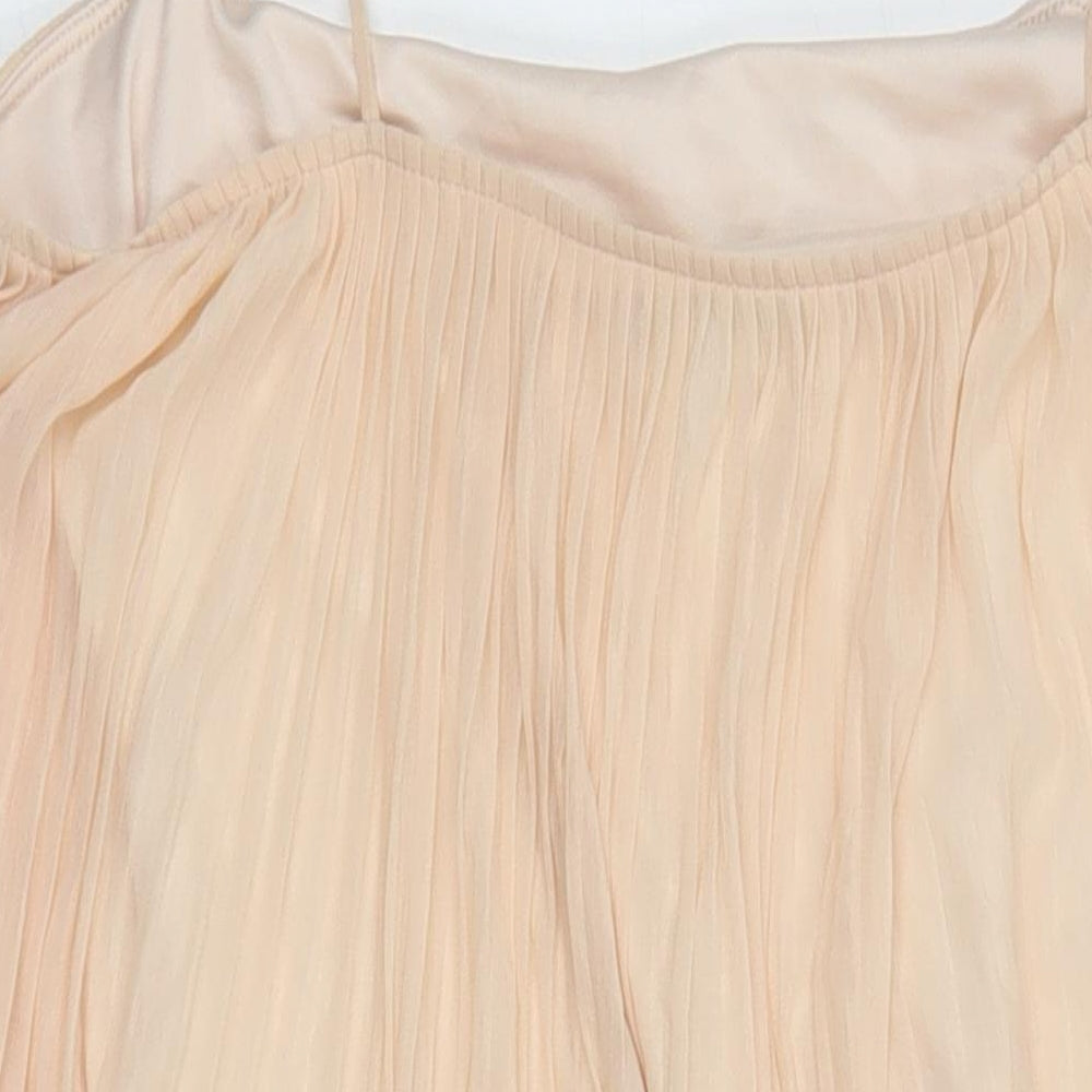 Top Shop Womens Ivory Polyester A-Line Size 10 Scoop Neck