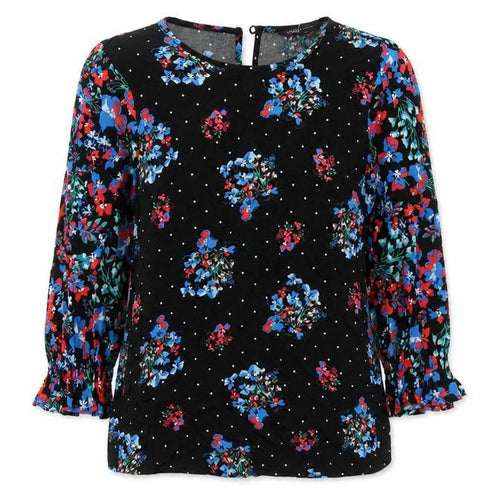 M&S Womens Multicoloured Floral Viscose Tunic Blouse Size 6 Boat Neck