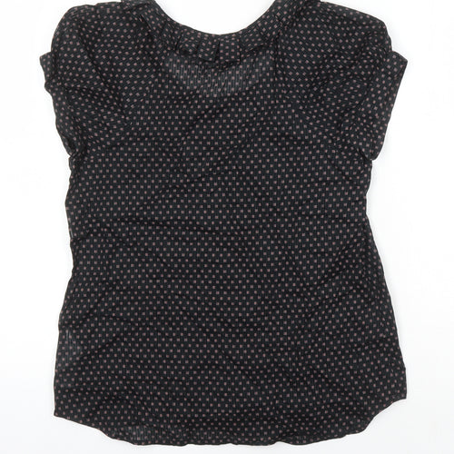 French Connection Womens Black 100% Cotton Tunic Blouse Size 8 Round Neck