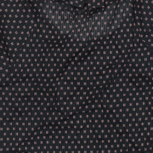 French Connection Womens Black 100% Cotton Tunic Blouse Size 8 Round Neck