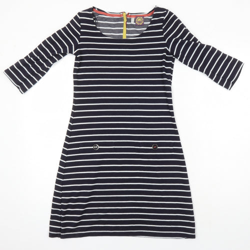 Joules Womens Multicoloured Striped 100% Cotton Shift Size XS Boat Neck