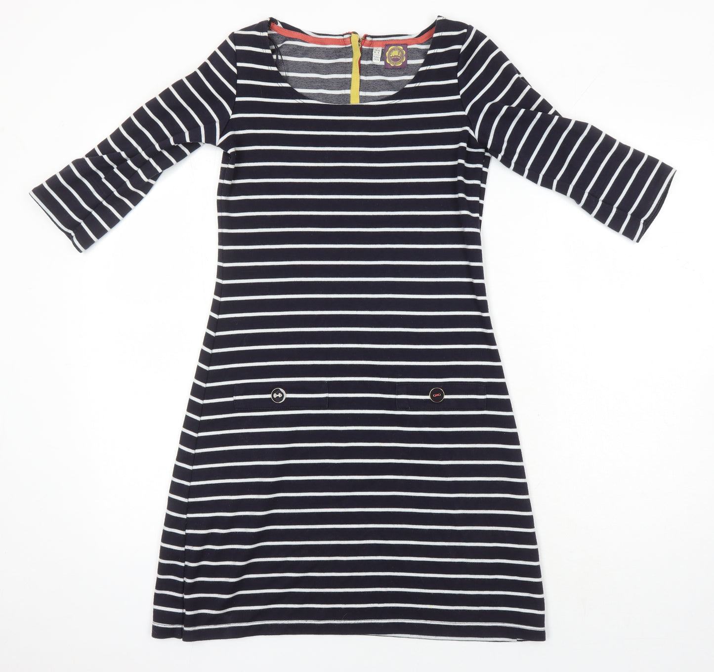 Joules Womens Multicoloured Striped 100% Cotton Shift Size XS Boat Neck
