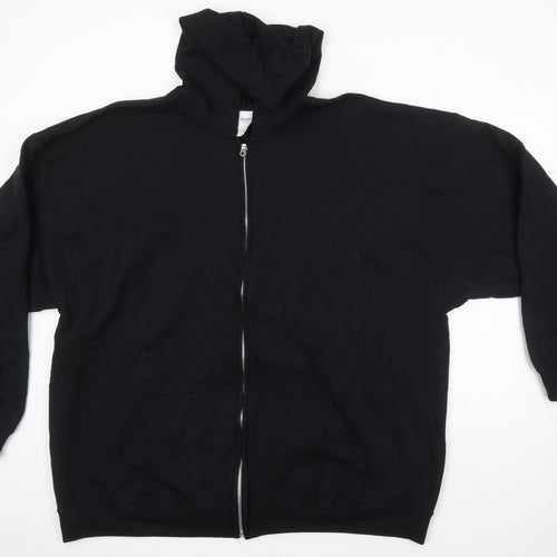 Gildan Mens Black Cotton Full Zip Hoodie Size 3XL