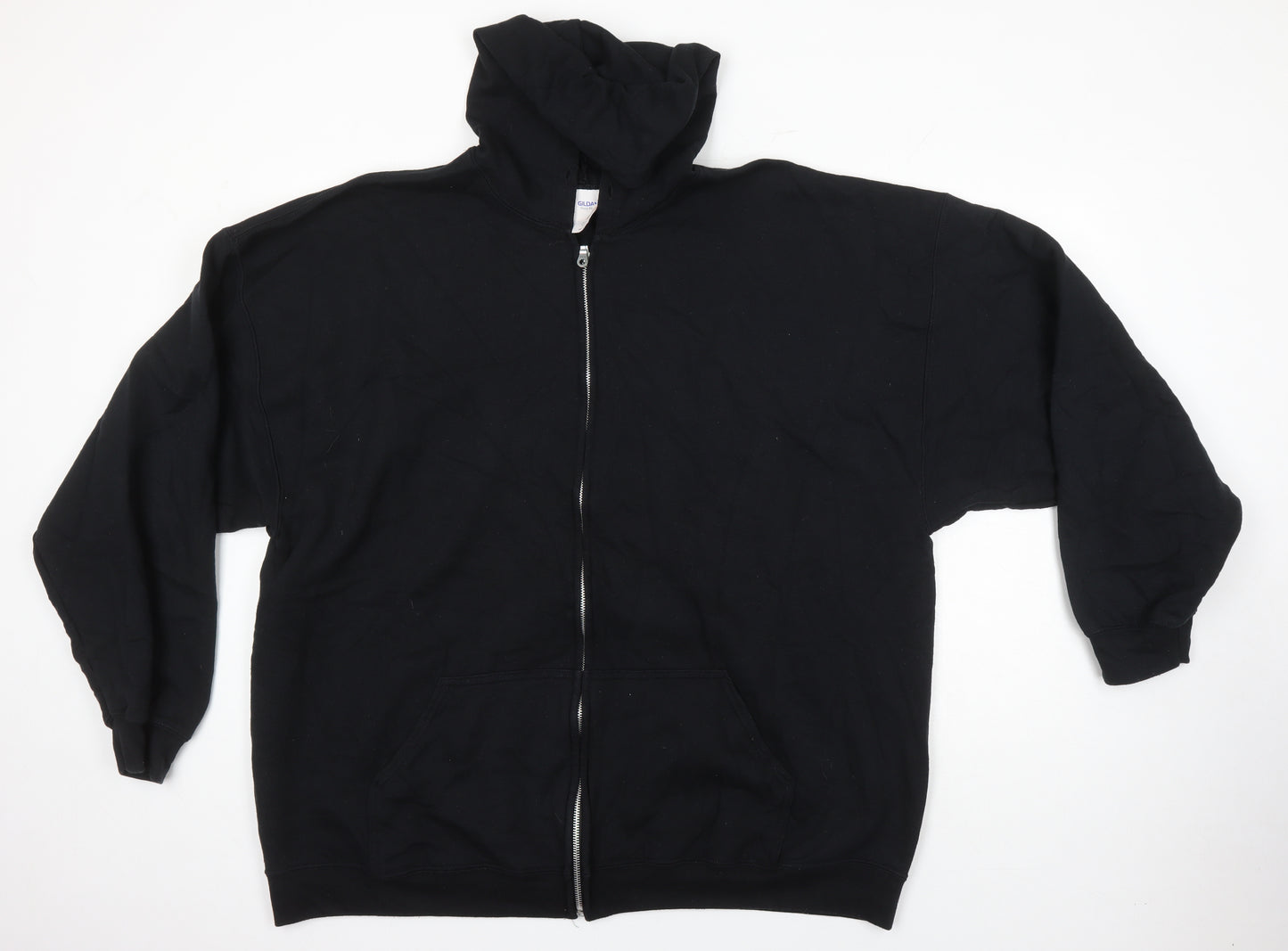 Gildan Mens Black Cotton Full Zip Hoodie Size 3XL