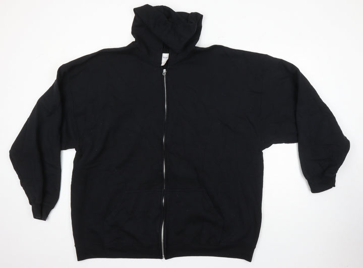 Gildan Mens Black Cotton Full Zip Hoodie Size 3XL