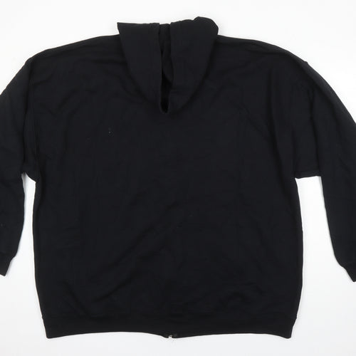Gildan Mens Black Cotton Full Zip Hoodie Size 3XL