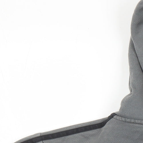 adidas Boys Grey Cotton Full Zip Hoodie Size 11-12 Years