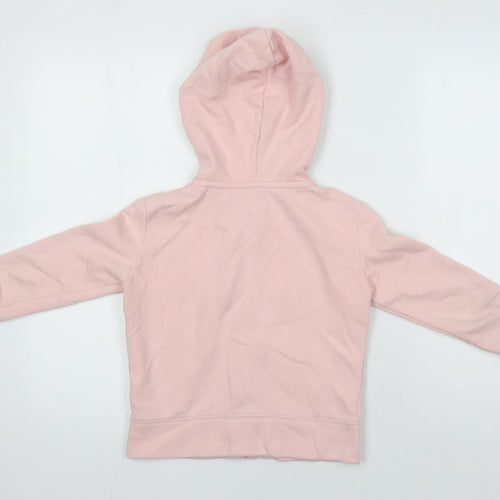 Gap Girls Pink Houndstooth Cotton Full Zip Hoodie Size 6-7 Years