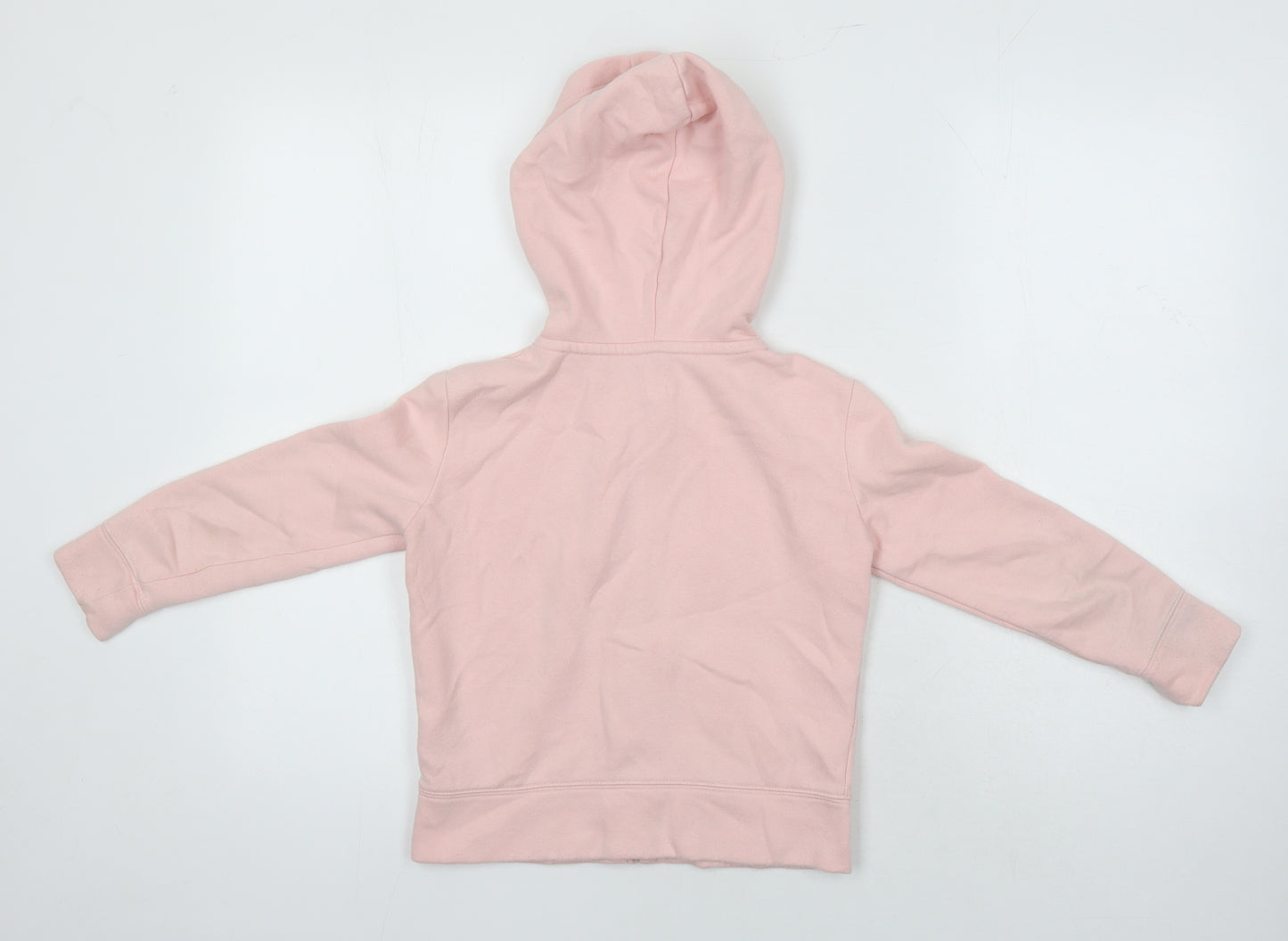 Gap Girls Pink Houndstooth Cotton Full Zip Hoodie Size 6-7 Years