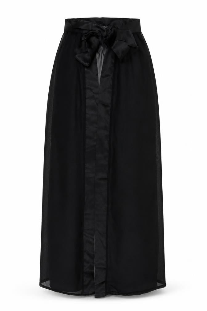 Boohoo Womens Black Polyester Wrap Skirt Size S Tie - Skirt Cover