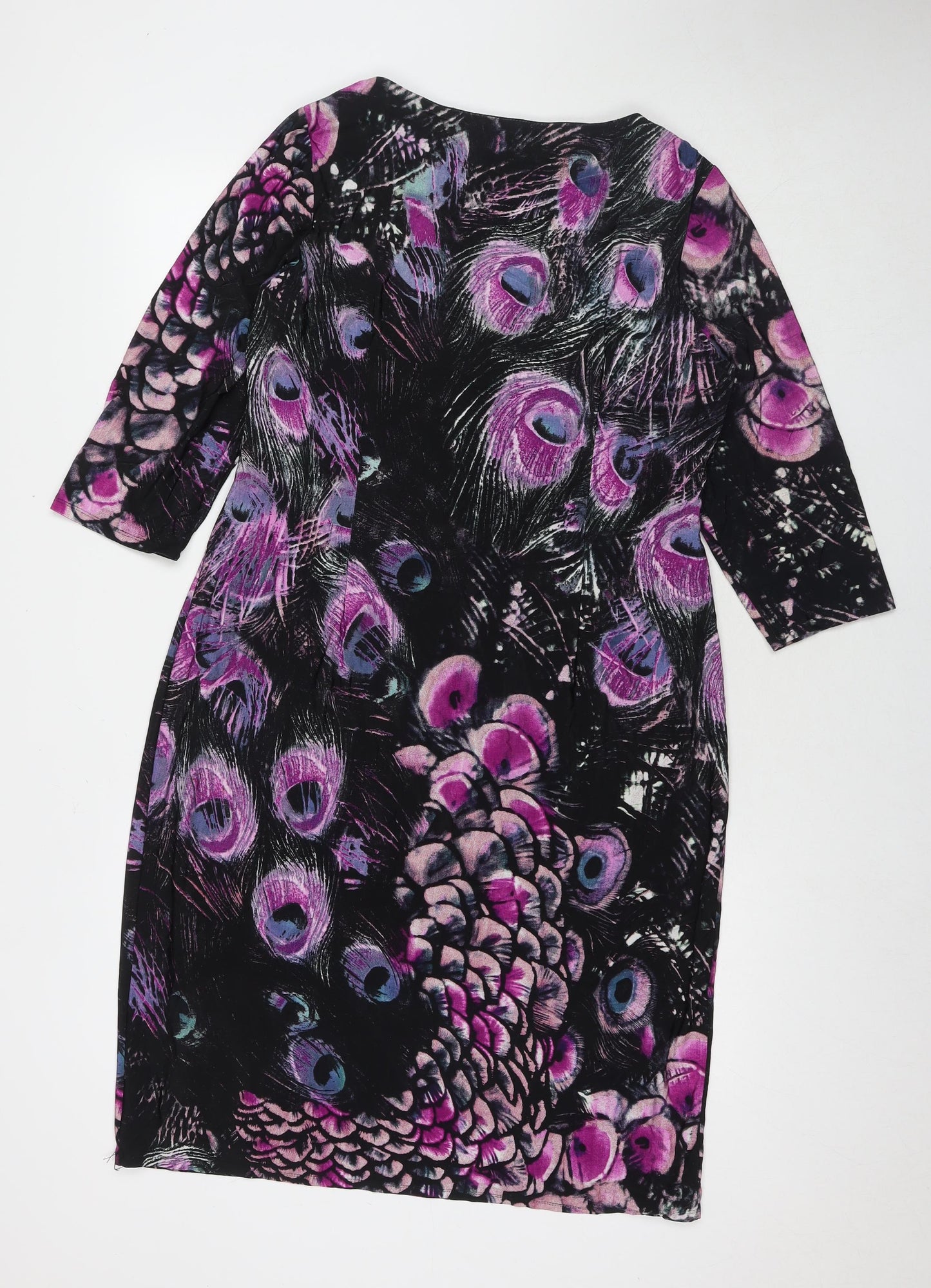 Per Una Womens Multicoloured Floral Viscose A-Line Size 16 V-Neck Pullover