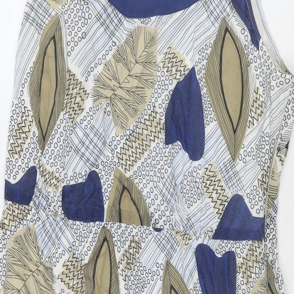 Fat Face Womens Multicoloured Geometric Cotton A-Line Size 10 Round Neck Pullover