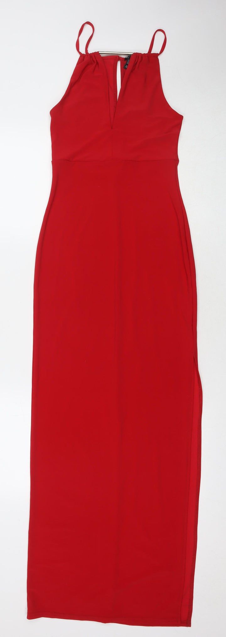 New Look Womens Red Polyester A-Line Size 6 Square Neck Pullover