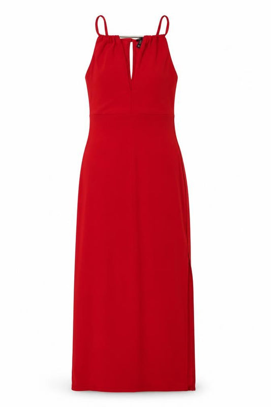 Front view of New Look women’s red polyester a-line, size UK 6, square neck pullover