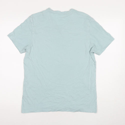 Burton Mens Blue Cotton T-Shirt Size M Round Neck