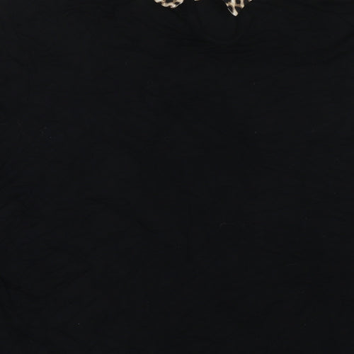 M&Co Womens Black Viscose Basic Blouse Size 20 Collared