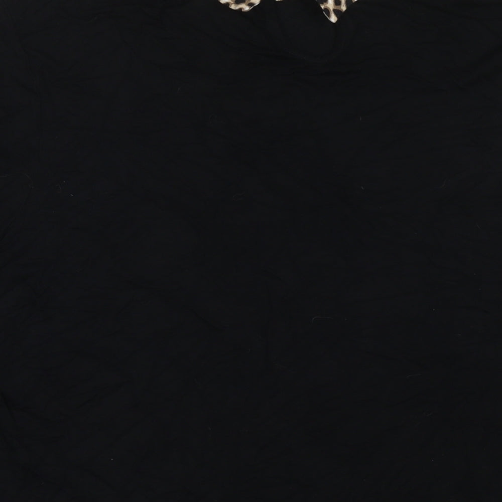 M&Co Womens Black Viscose Basic Blouse Size 20 Collared
