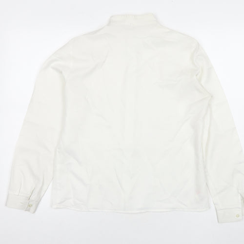 St Michael Womens White Polyester Basic Button-Up Size 14 Collared