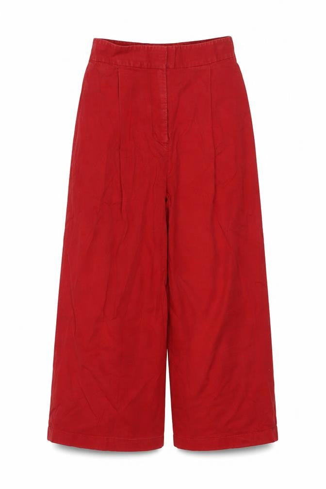 Helene Berman Womens Red Cotton Trousers Size 6 L20 in Regular Zip