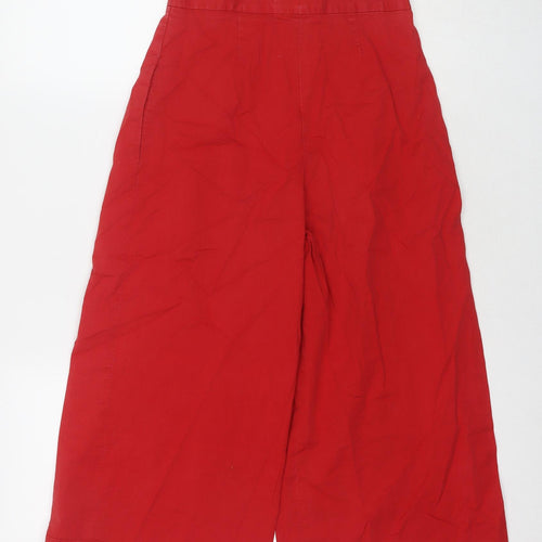 Helene Berman Womens Red Cotton Trousers Size 6 L20 in Regular Zip