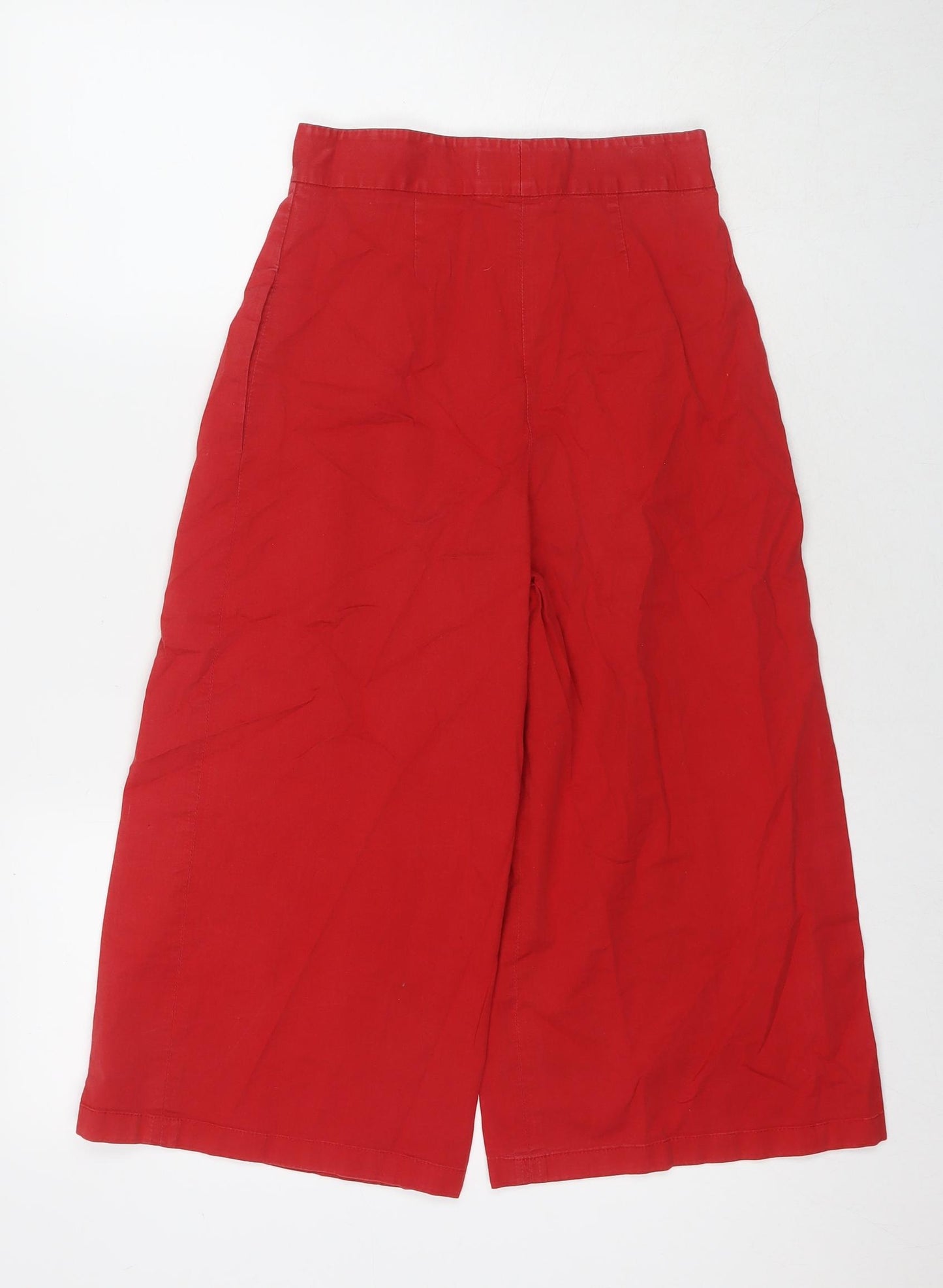 Helene Berman Womens Red Cotton Trousers Size 6 L20 in Regular Zip