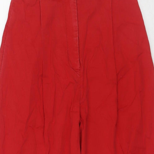 Helene Berman Womens Red Cotton Trousers Size 6 L20 in Regular Zip