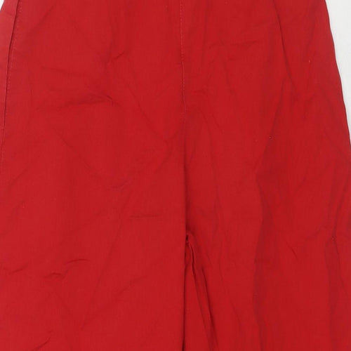 Helene Berman Womens Red Cotton Trousers Size 6 L20 in Regular Zip