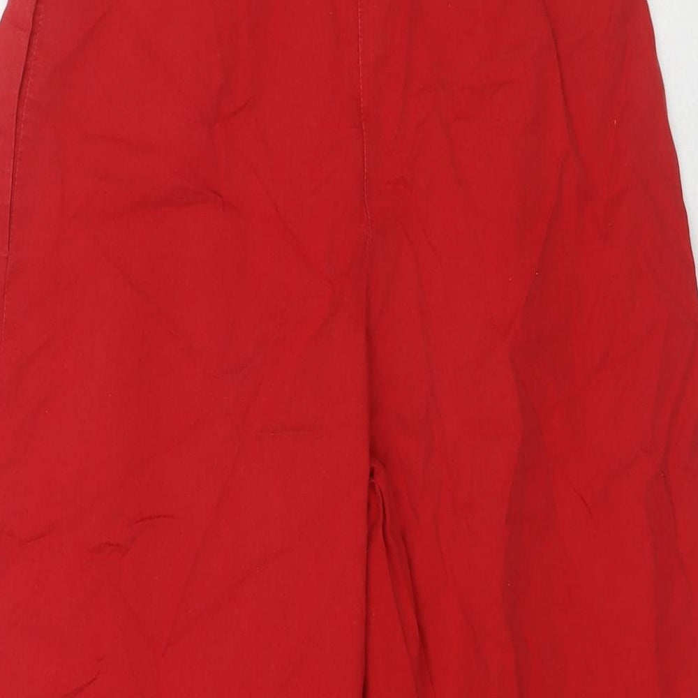 Helene Berman Womens Red Cotton Trousers Size 6 L20 in Regular Zip