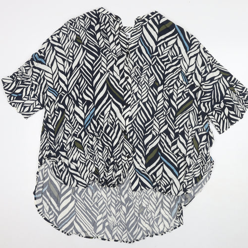 Kiin Womens Multicoloured Geometric Polyester Tunic T-Shirt Size 14 V-Neck