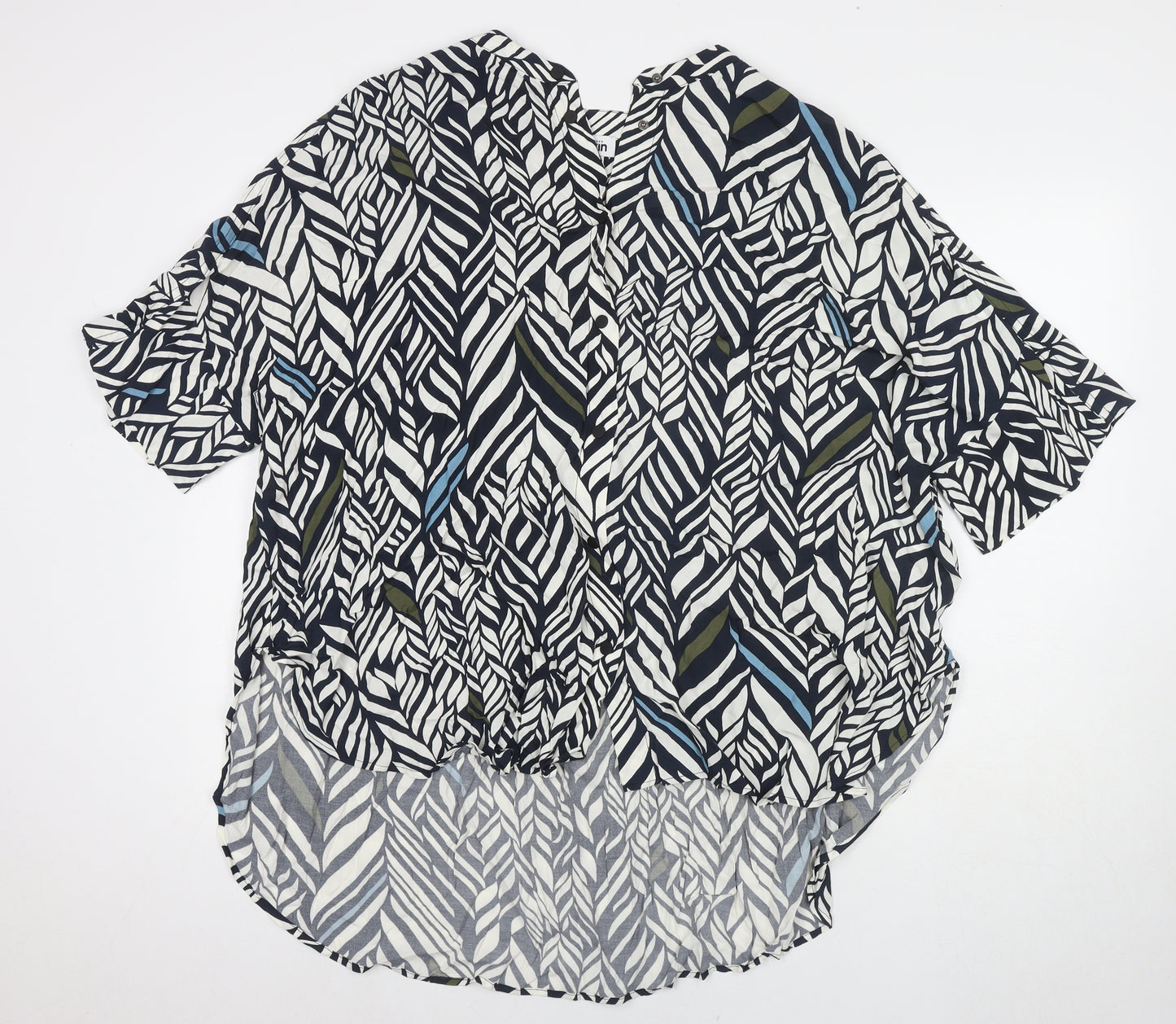 Kiin Womens Multicoloured Geometric Polyester Tunic T-Shirt Size 14 V-Neck