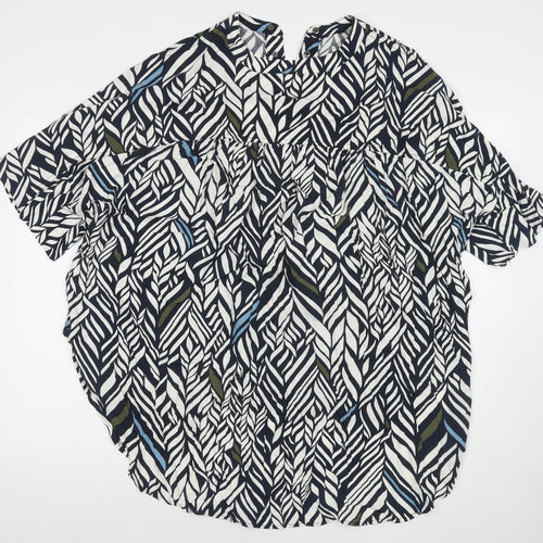 Kiin Womens Multicoloured Geometric Polyester Tunic T-Shirt Size 14 V-Neck