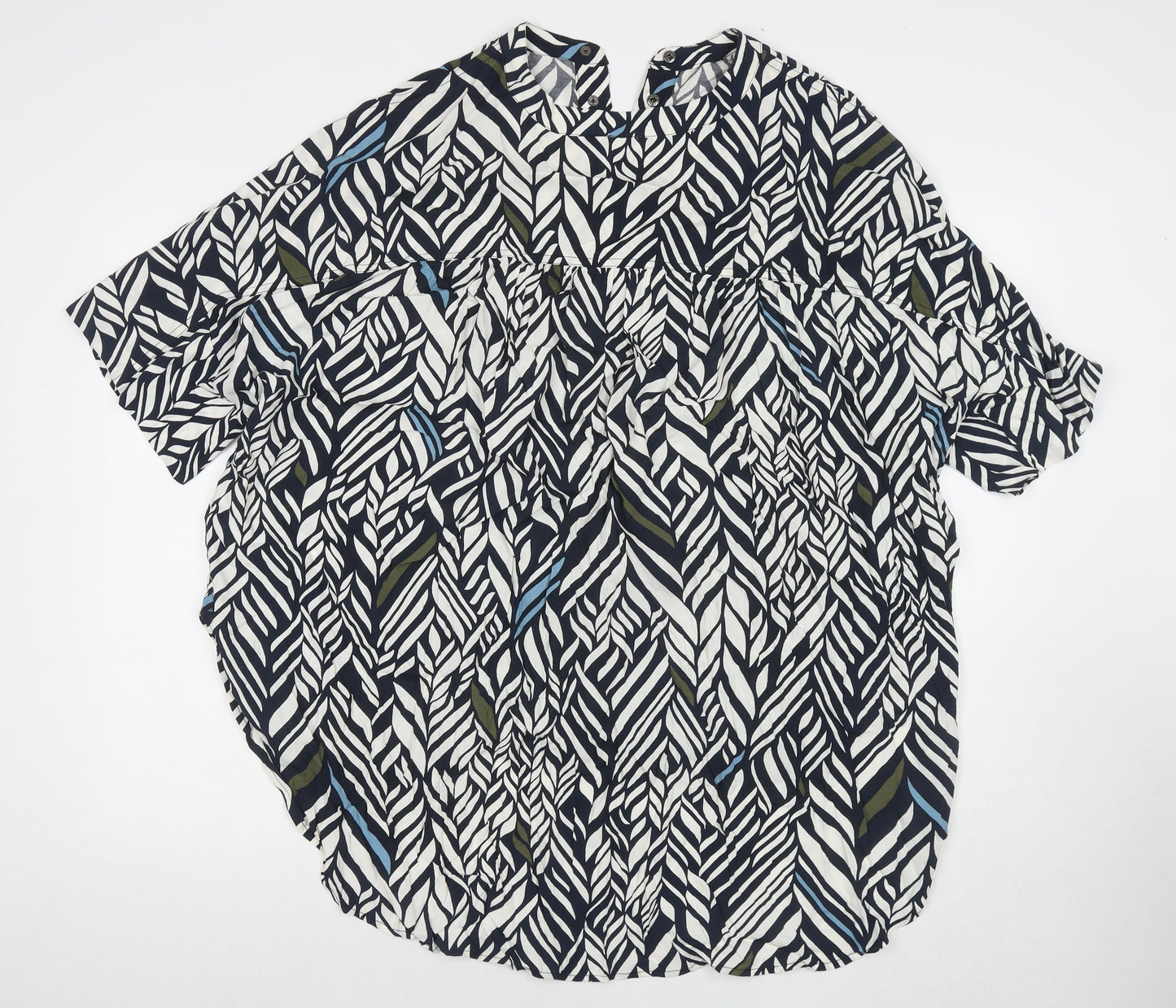 Kiin Womens Multicoloured Geometric Polyester Tunic T-Shirt Size 14 V-Neck