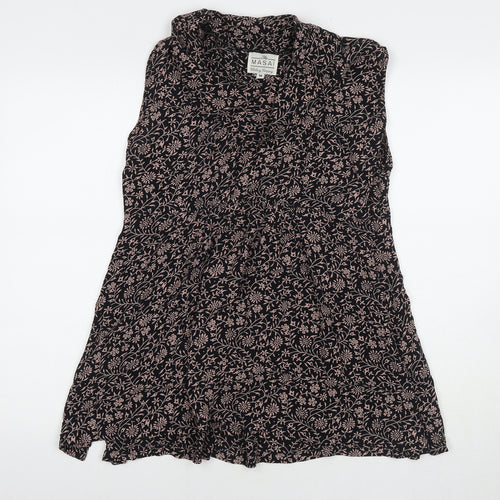Masai Clothing Womens Beige Floral Polyester Tunic Tank Size M Round Neck