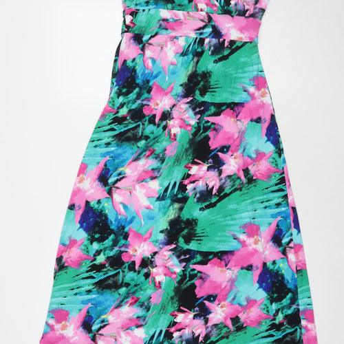 Cynthia Rowley Womens Multicoloured Floral Viscose A-Line Size M V-Neck Pullover