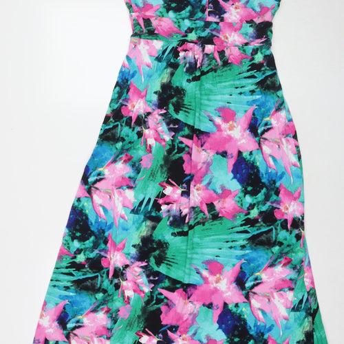 Cynthia Rowley Womens Multicoloured Floral Viscose A-Line Size M V-Neck Pullover