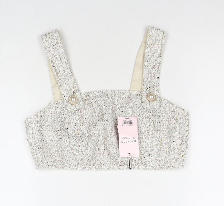 Miss Selfridge Womens Beige Polyester Cropped Tank Size 8 Sweetheart