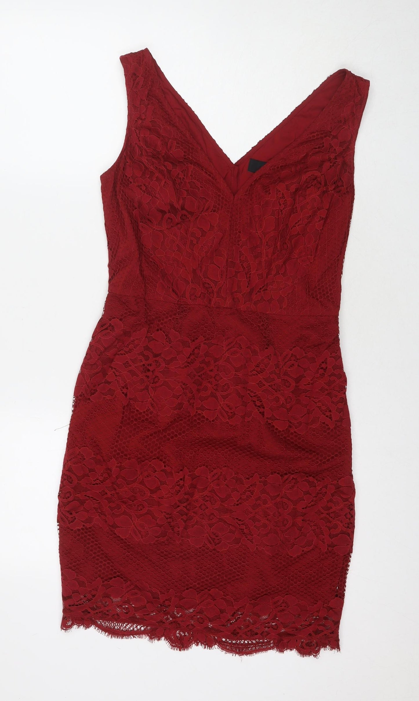 NEXT Womens Black Nylon A-Line Size 8 V-Neck Zip