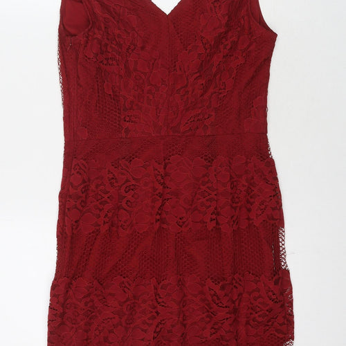 NEXT Womens Black Nylon A-Line Size 8 V-Neck Zip