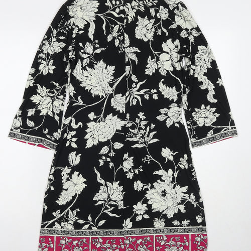 Wallis Womens Multicoloured Floral Polyester A-Line Size 10 V-Neck Pullover