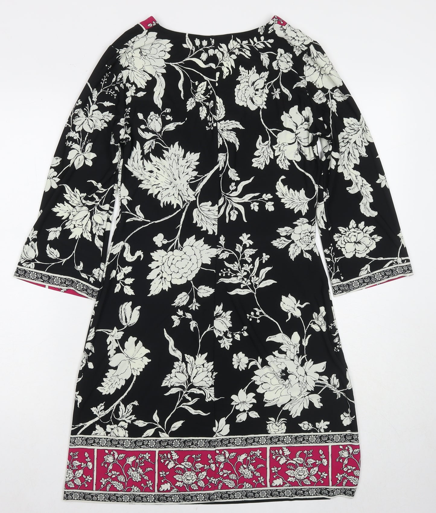 Wallis Womens Multicoloured Floral Polyester A-Line Size 10 V-Neck Pullover