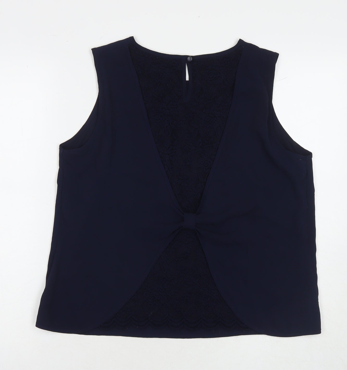 Roman Womens Blue Polyester Basic Tank Size 16 Round Neck