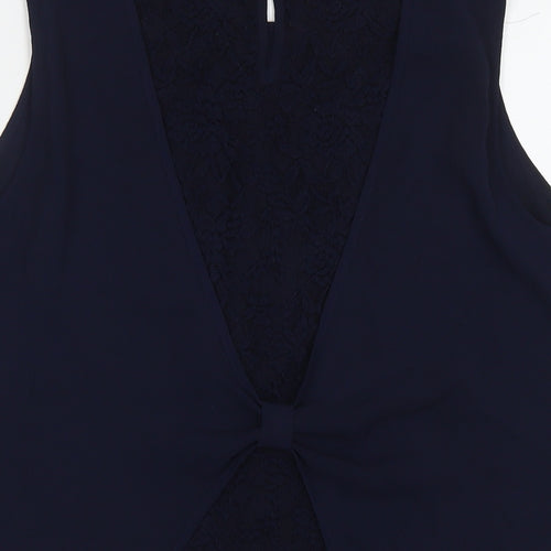 Roman Womens Blue Polyester Basic Tank Size 16 Round Neck