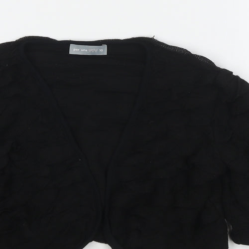 Per Una Womens Black V-Neck Polyester Cardigan Jumper Size 10