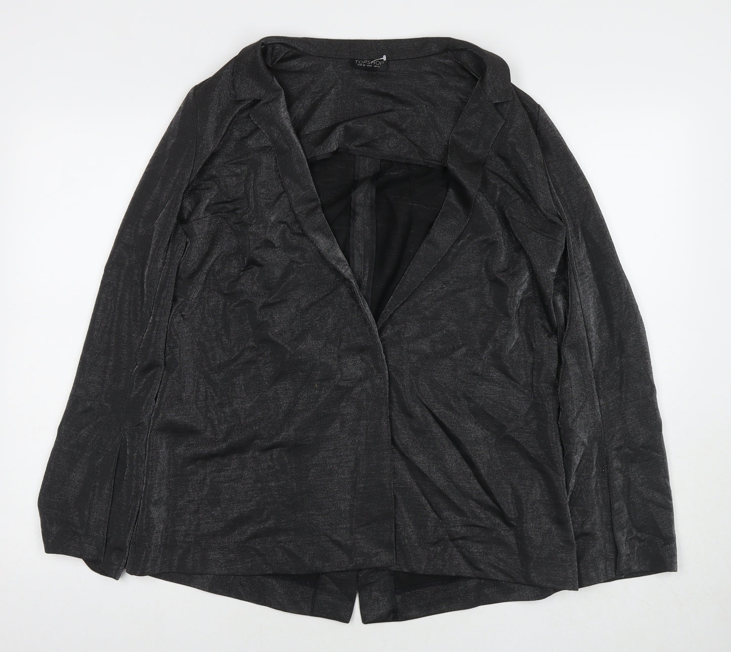 Topshop Womens Grey Jacket Blazer Size 12 Snap