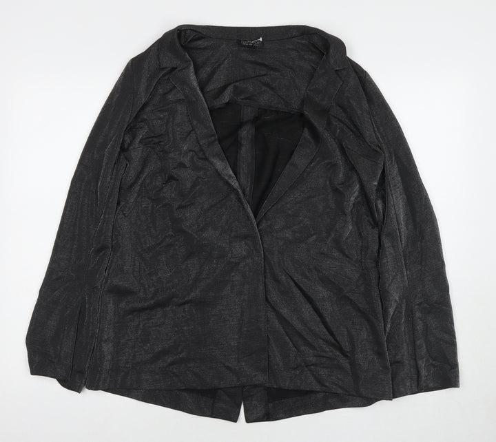 Topshop Womens Grey Jacket Blazer Size 12 Snap